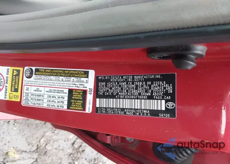 2011 Toyota Camry Le из США, поврежденный, VIN 4T1BF3EKXBU716690